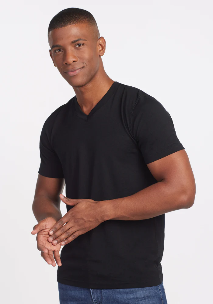 Ashton V Neck - Black - Image 5