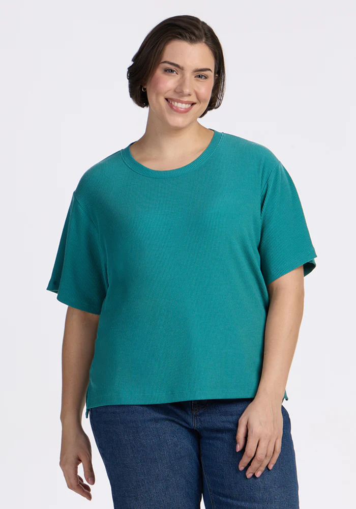 Delia Ribbed Short Sleeve - Surfside - Image 9