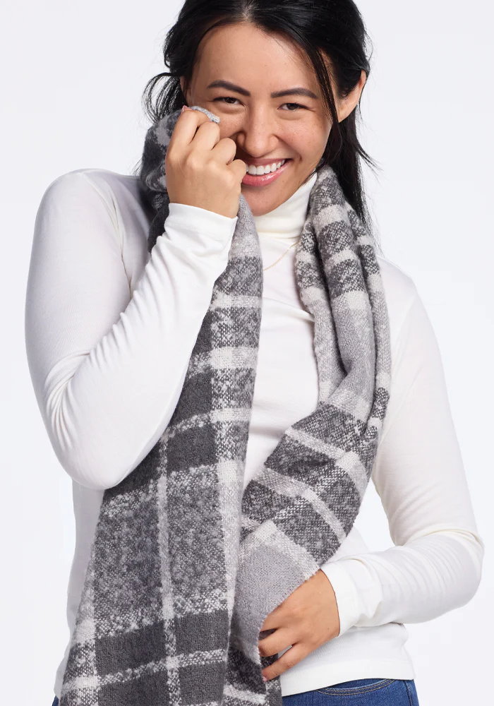Bradie Scarf - Dark Grey Plaid - Image 10