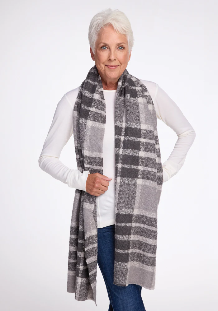 Bradie Scarf - Dark Grey Plaid - Image 2