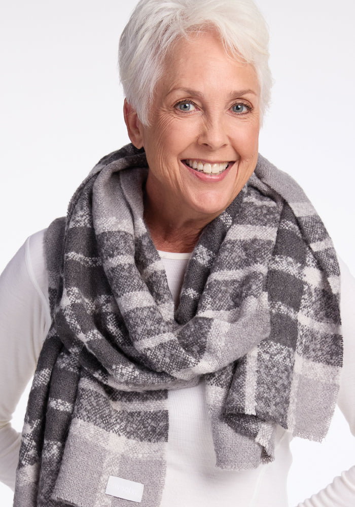 Bradie Scarf - Dark Grey Plaid - Image 3
