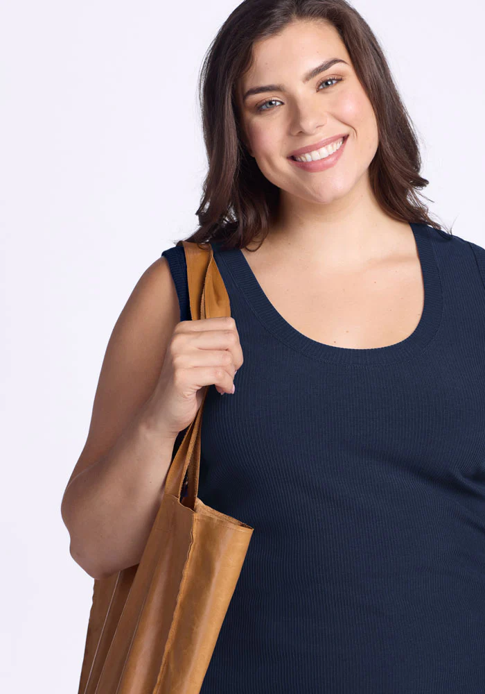 Sloane Ribbed Tank - Deep Navy - Image 10
