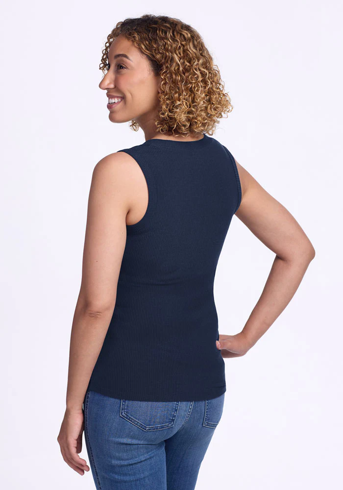 Sloane Ribbed Tank - Deep Navy - Image 6