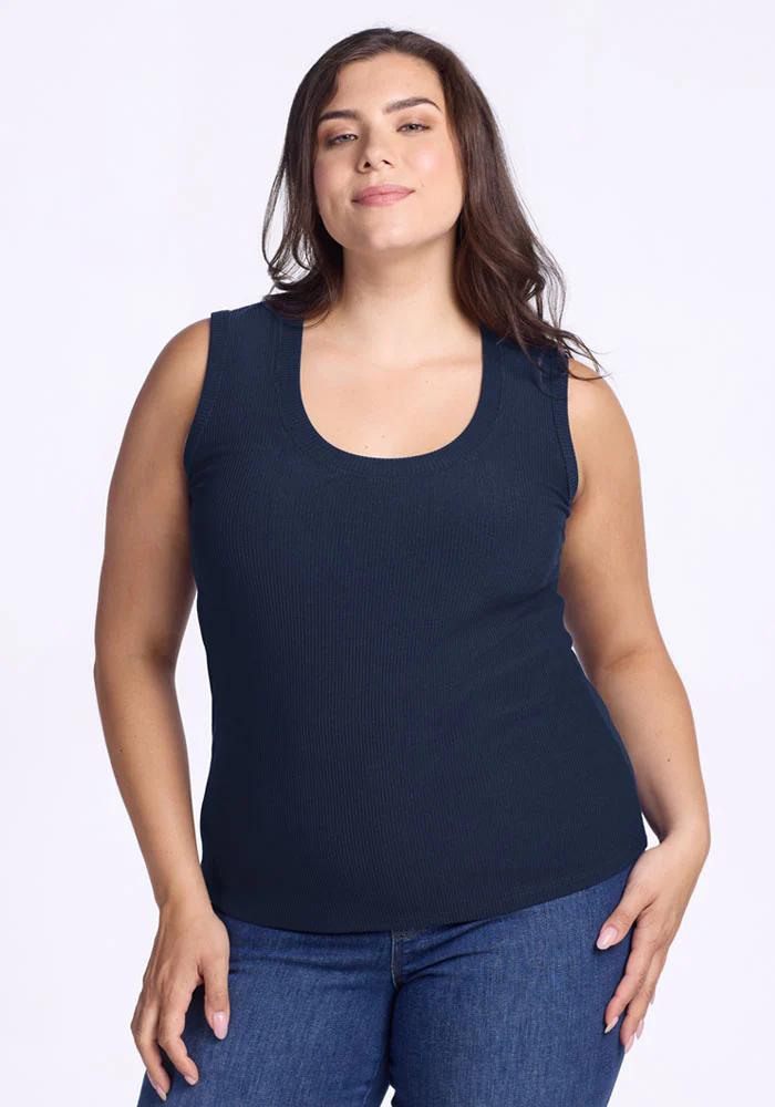 Sloane Ribbed Tank - Deep Navy - Image 7