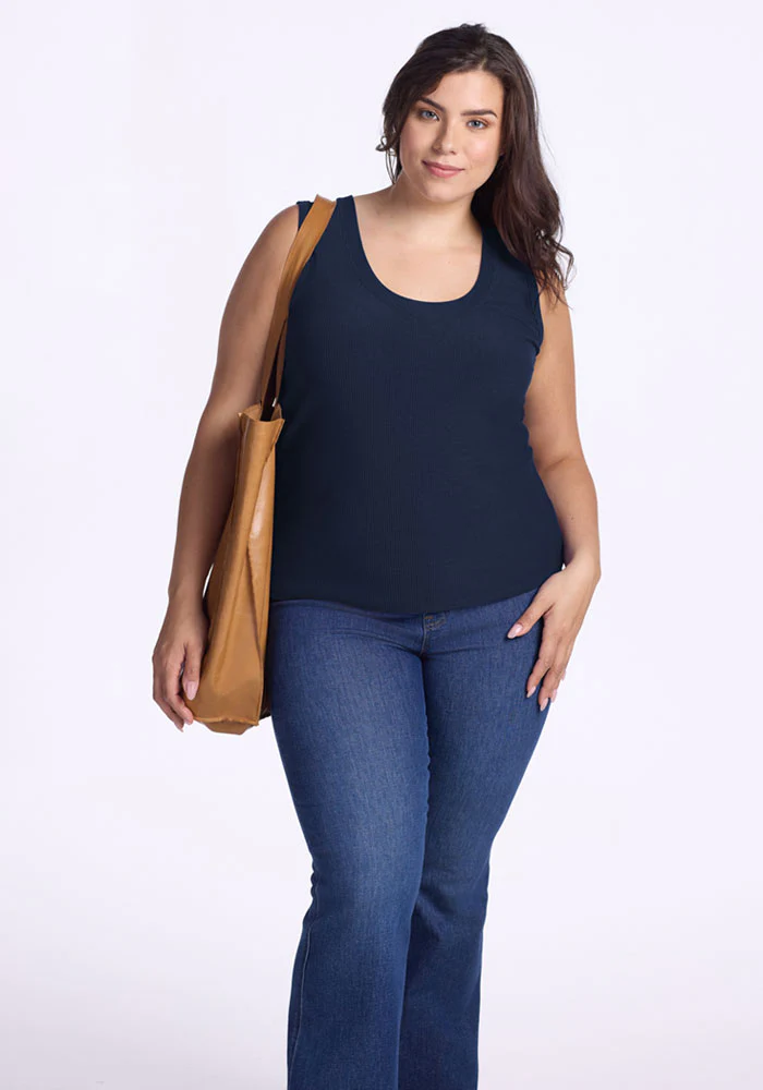 Sloane Ribbed Tank - Deep Navy - Image 8