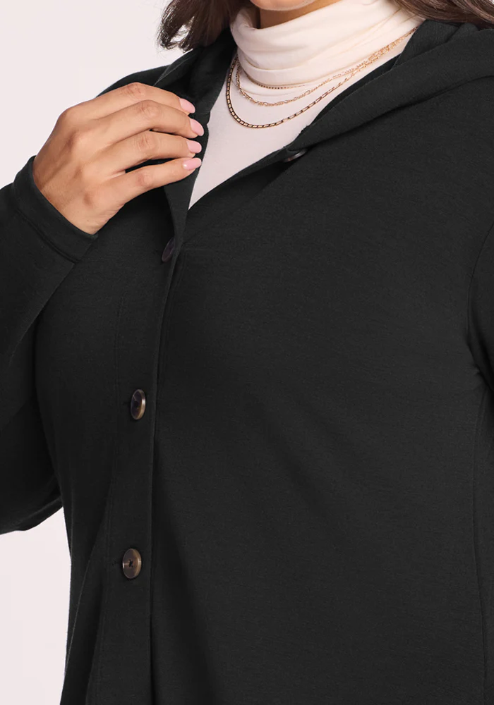 Edna Hooded Cardigan - Black - Image 10
