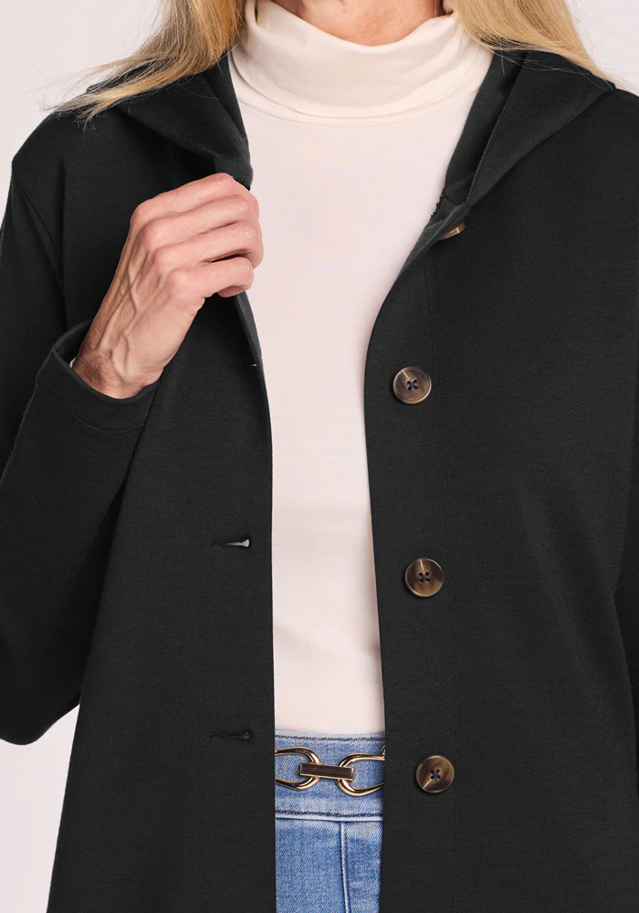 Edna Hooded Cardigan - Black - Image 3