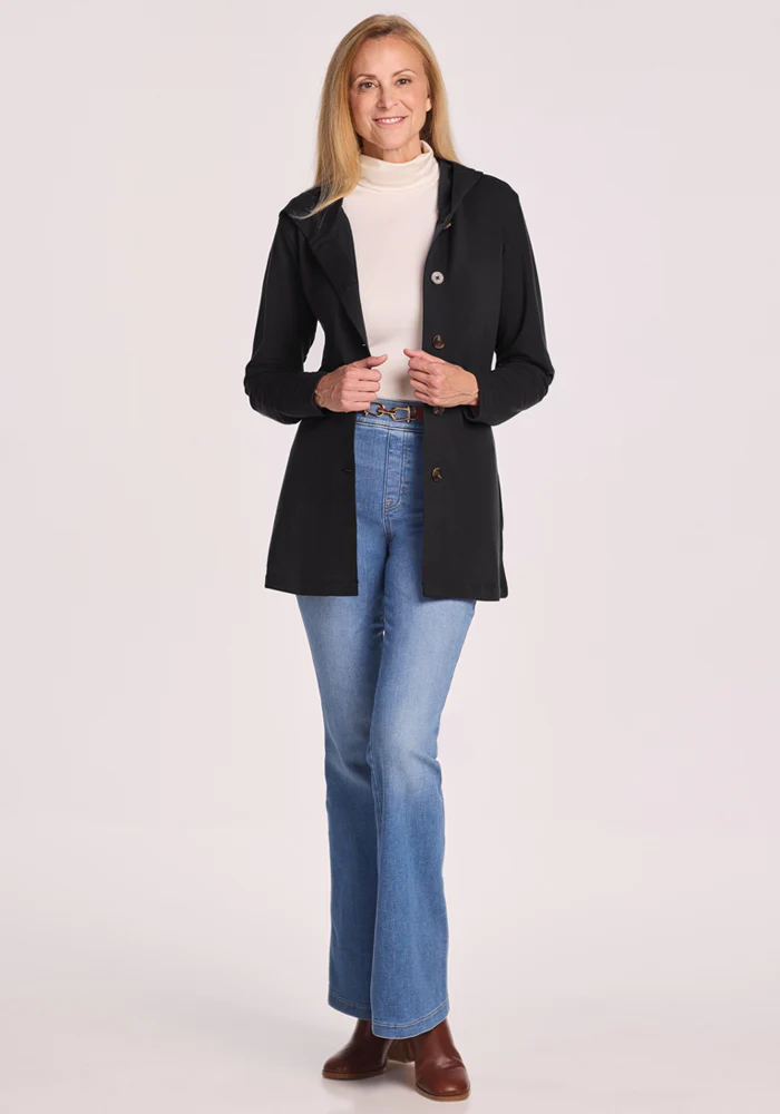 Edna Hooded Cardigan - Black - Image 5