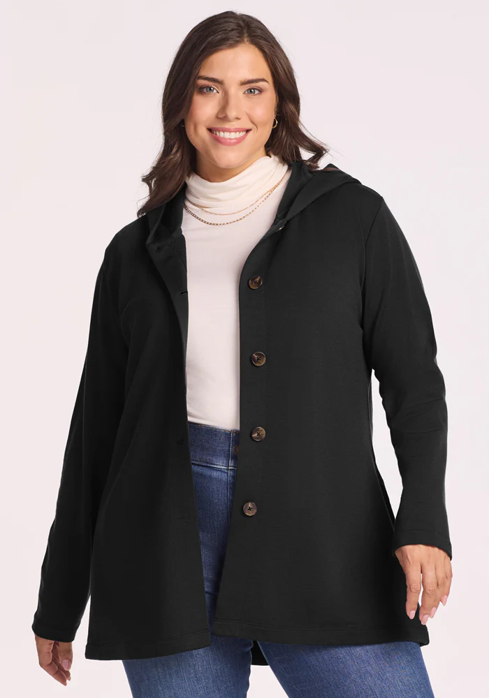 Edna Hooded Cardigan - Black - Image 7