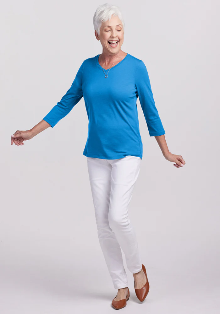 Elena 3/4 Sleeve V Neck - Wave Rider - Image 4