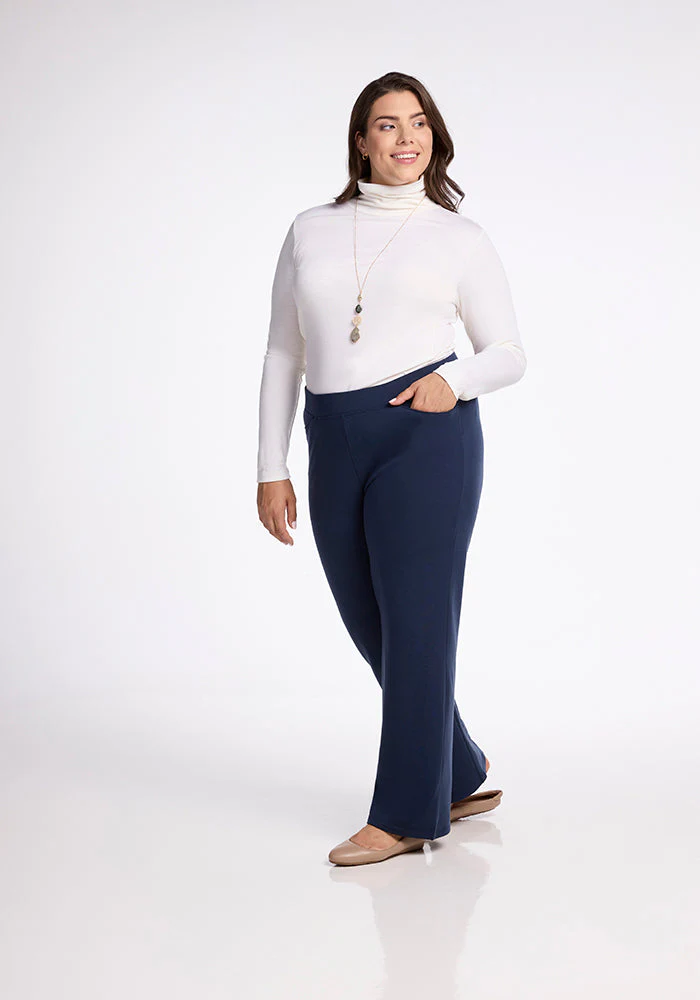 Ellie Wide Leg Pants - Deep Navy - Image 11