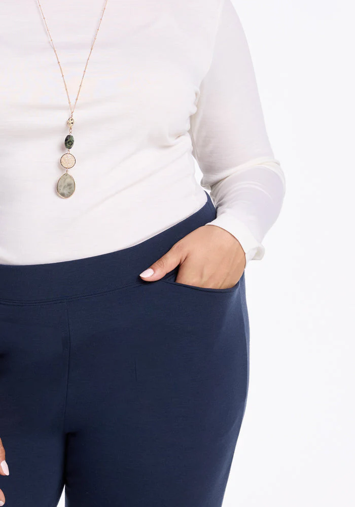 Ellie Wide Leg Pants - Deep Navy - Image 9