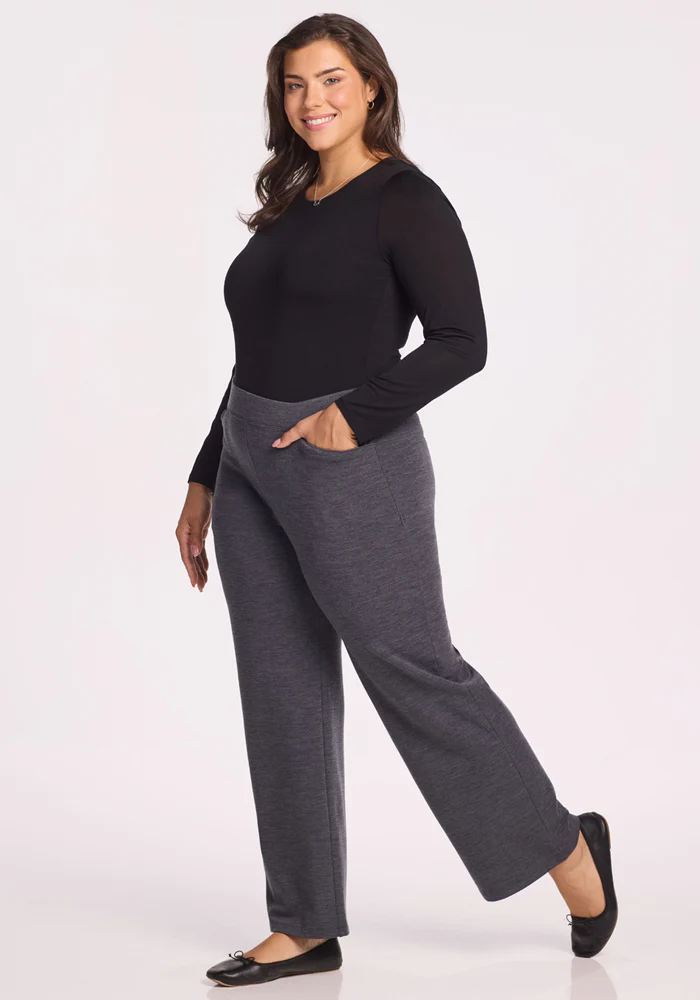 Ellie Wide Leg Pants - Cinder Melange - Image 11