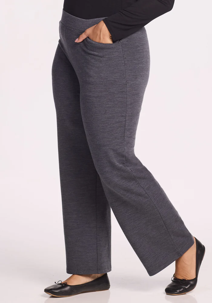 Ellie Wide Leg Pants - Cinder Melange - Image 9