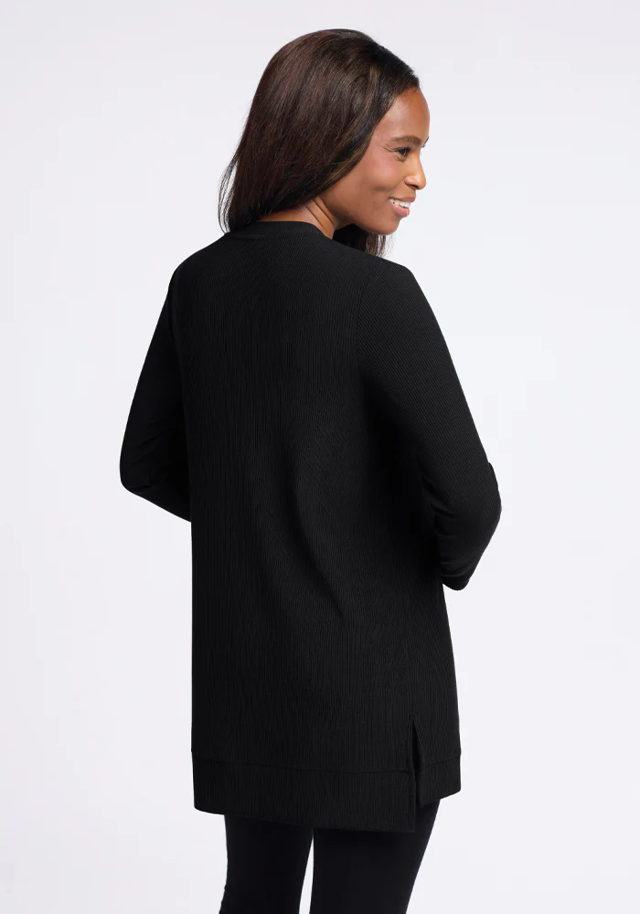 Evie Ribbed Tunic - Black - Image 6
