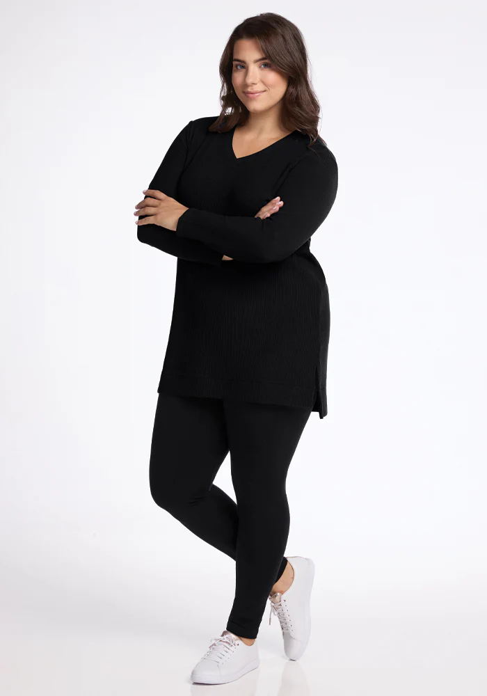 Evie Ribbed Tunic - Black - Image 8