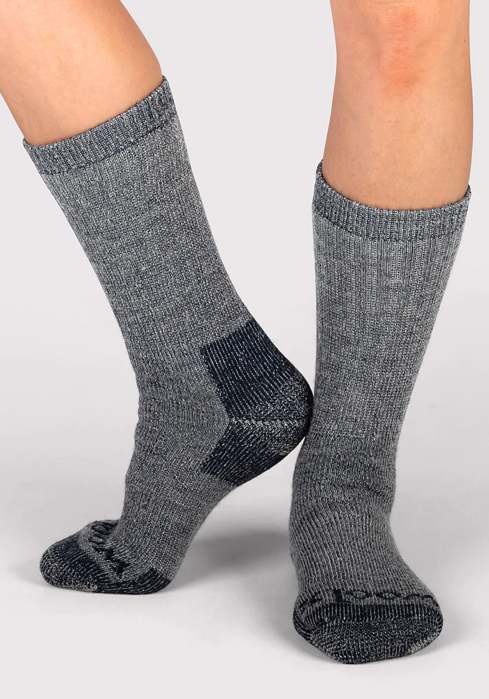 Womens Extreme Crew Socks - Charcoal Heather - Image 3