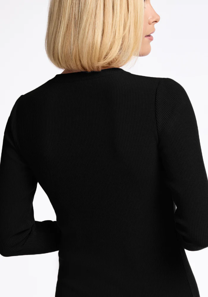 Hadley Ribbed Crew - Black - Image 10