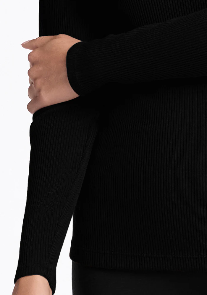 Hadley Ribbed Crew - Black - Image 9