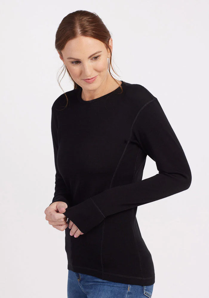 Hannah Long Sleeve Top - Black - Image 4