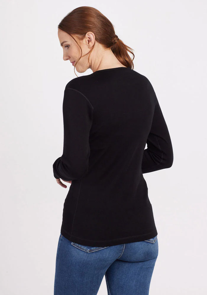 Hannah Long Sleeve Top - Black - Image 7