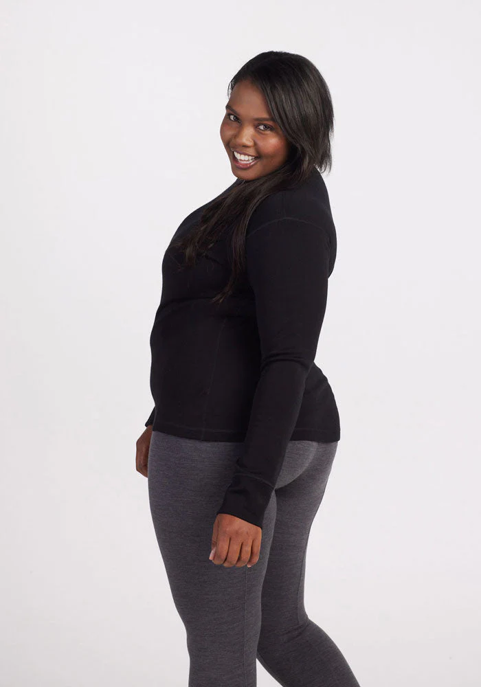 Hannah Long Sleeve Top - Black - Image 9