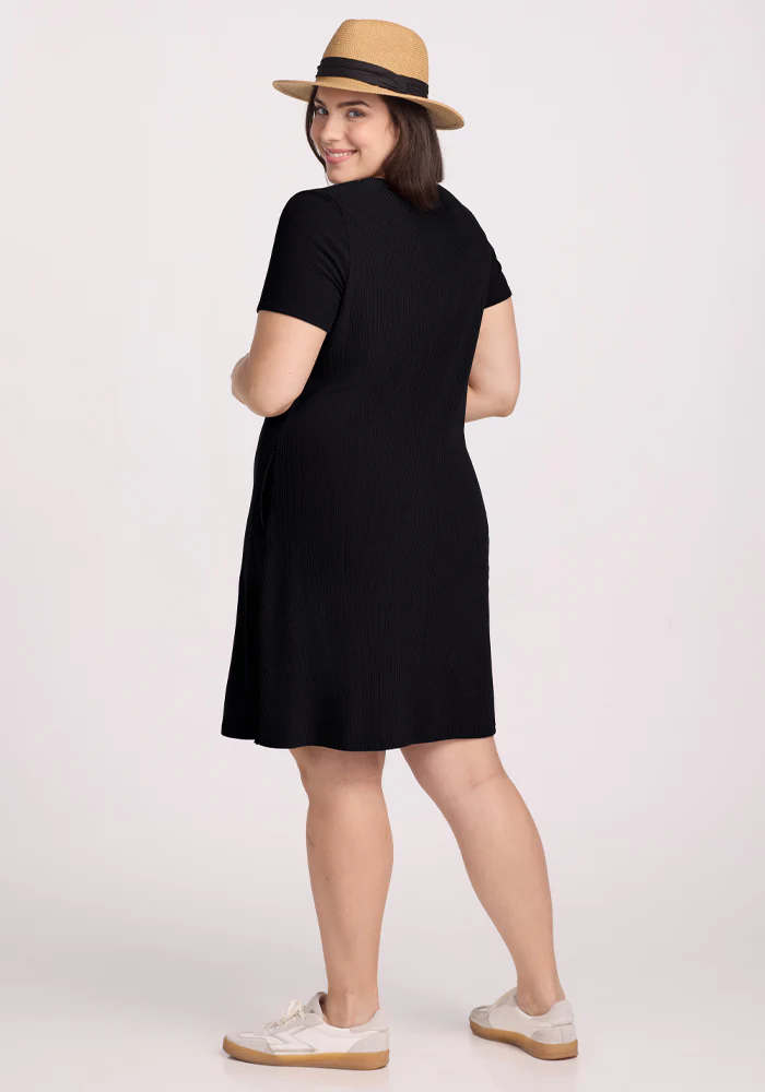 Harlowe Ribbed Dress - Black - Image 13