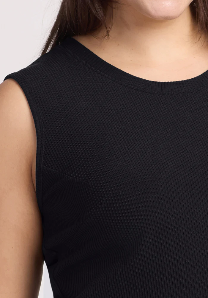 Iris Ribbed Dress - Black - Image 12