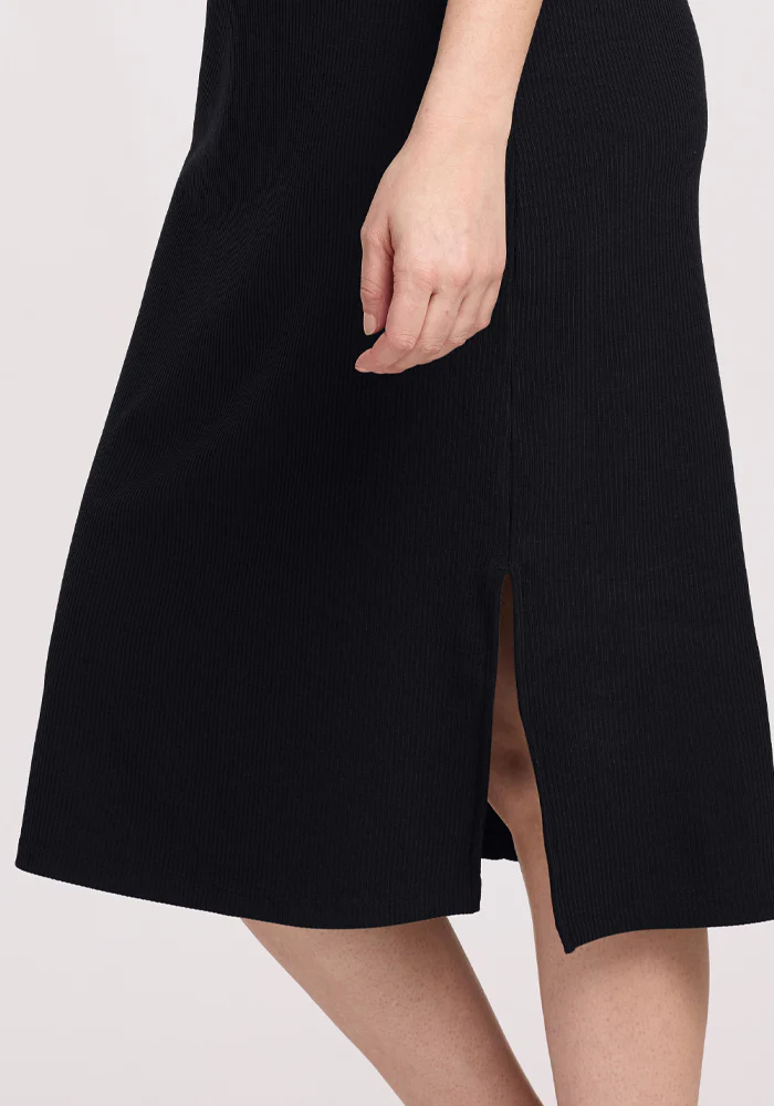 Iris Ribbed Dress - Black - Image 6