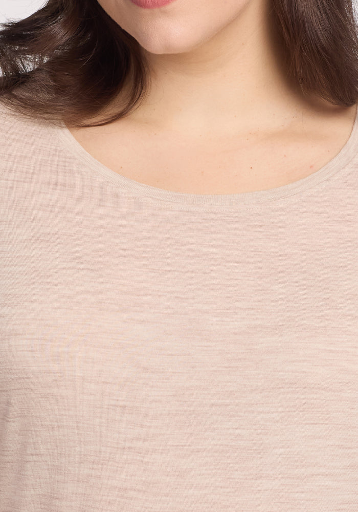 Jenny 3/4 Sleeve Crew Neck - Cream Heather - Image 5