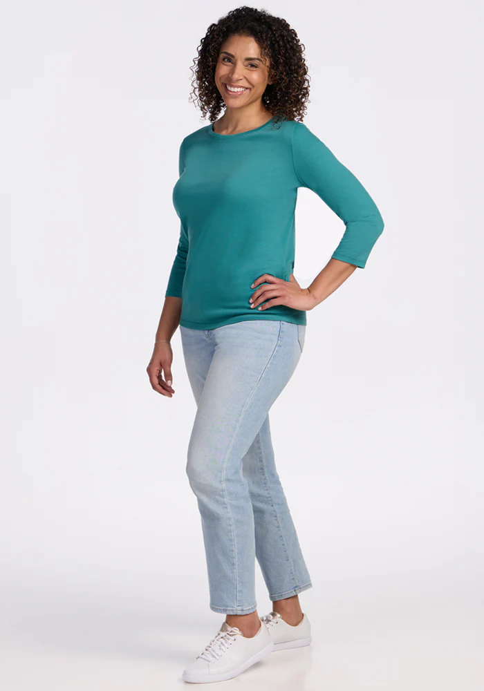 Jenny 3/4 Sleeve Crew Neck - Surfside - Image 5