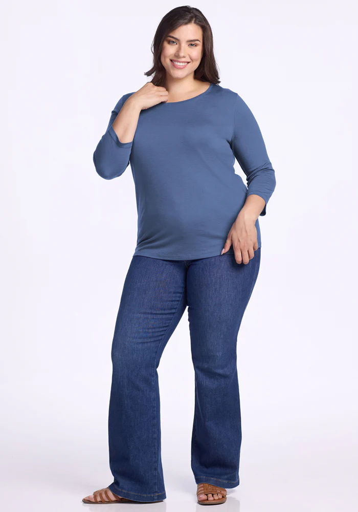 Jenny 3/4 Sleeve Crew Neck - Skyline - Image 11