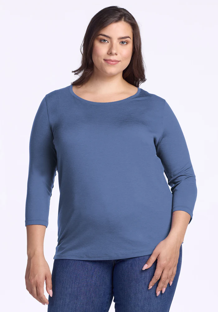 Jenny 3/4 Sleeve Crew Neck - Skyline - Image 7