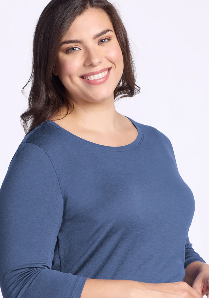 Jenny 3/4 Sleeve Crew Neck - Skyline - Image 9