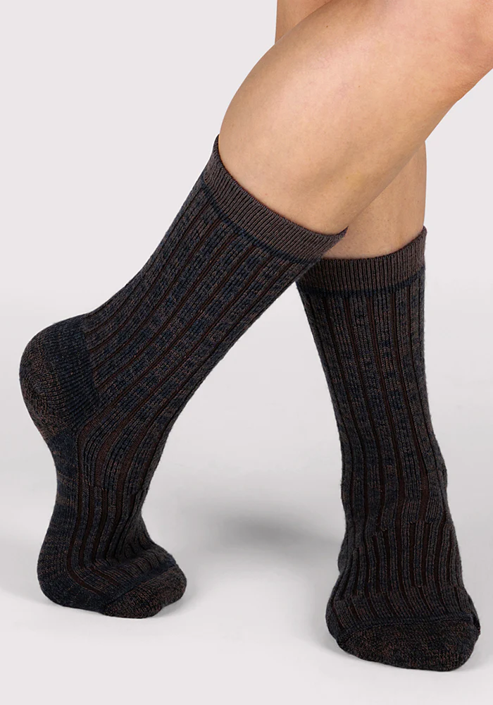 Womens Joey Crew Socks - Dark Espresso - Image 5