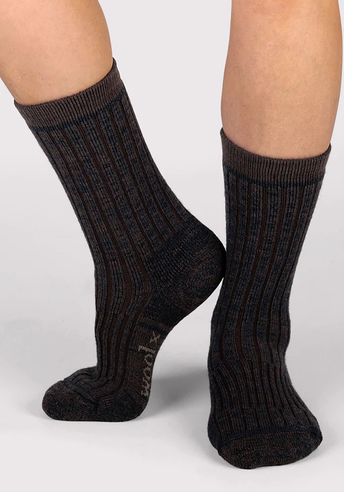 Womens Joey Crew Socks - Dark Espresso - Image 6
