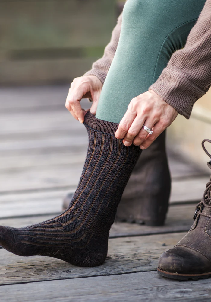 Womens Joey Mid Calf Socks - Dark Espresso - Image 4