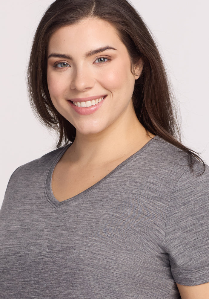 Junie V Neck - Graphite Heather - Image 3