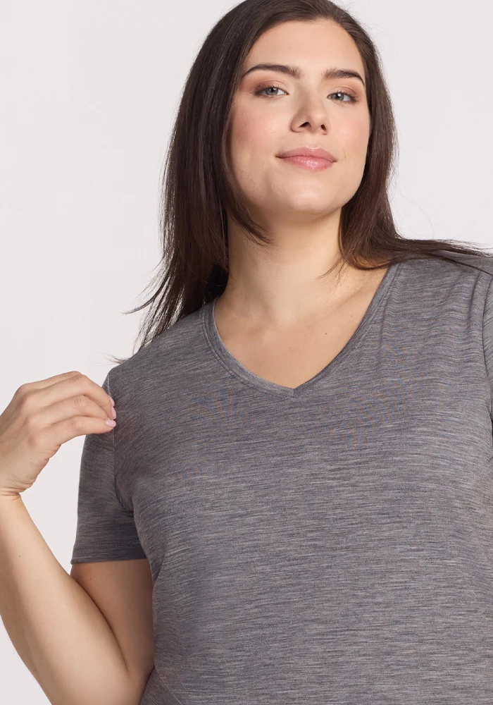 Junie V Neck - Graphite Heather - Image 5