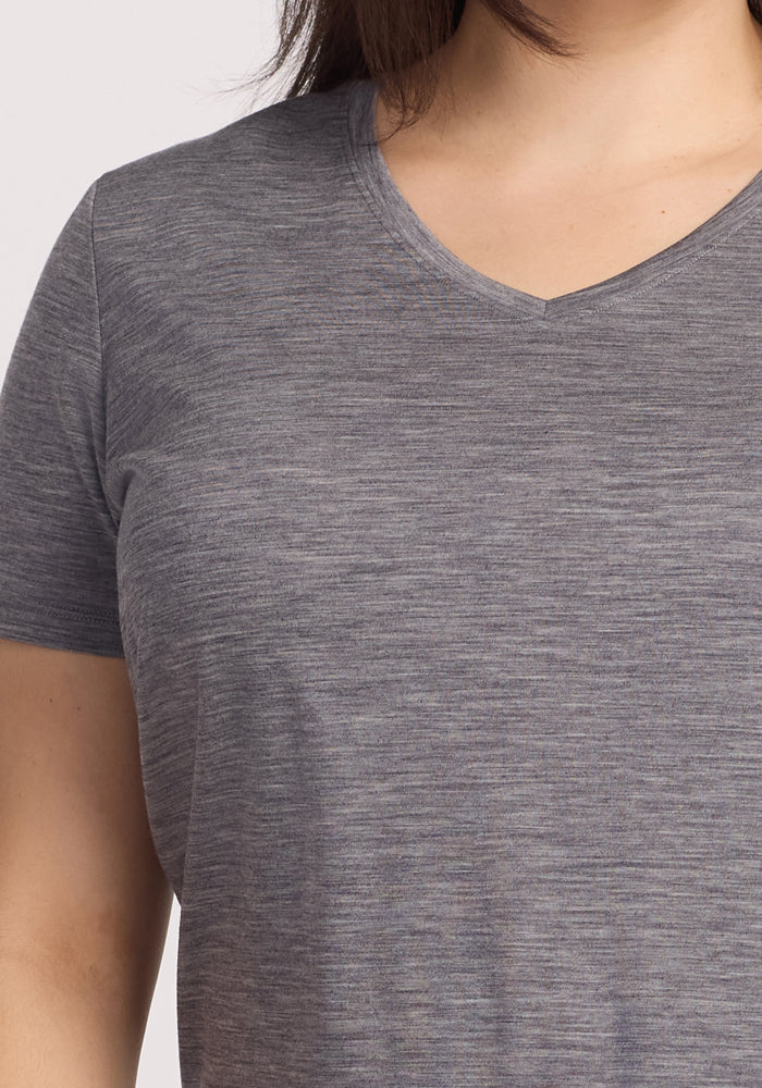 Junie V Neck - Graphite Heather - Image 6