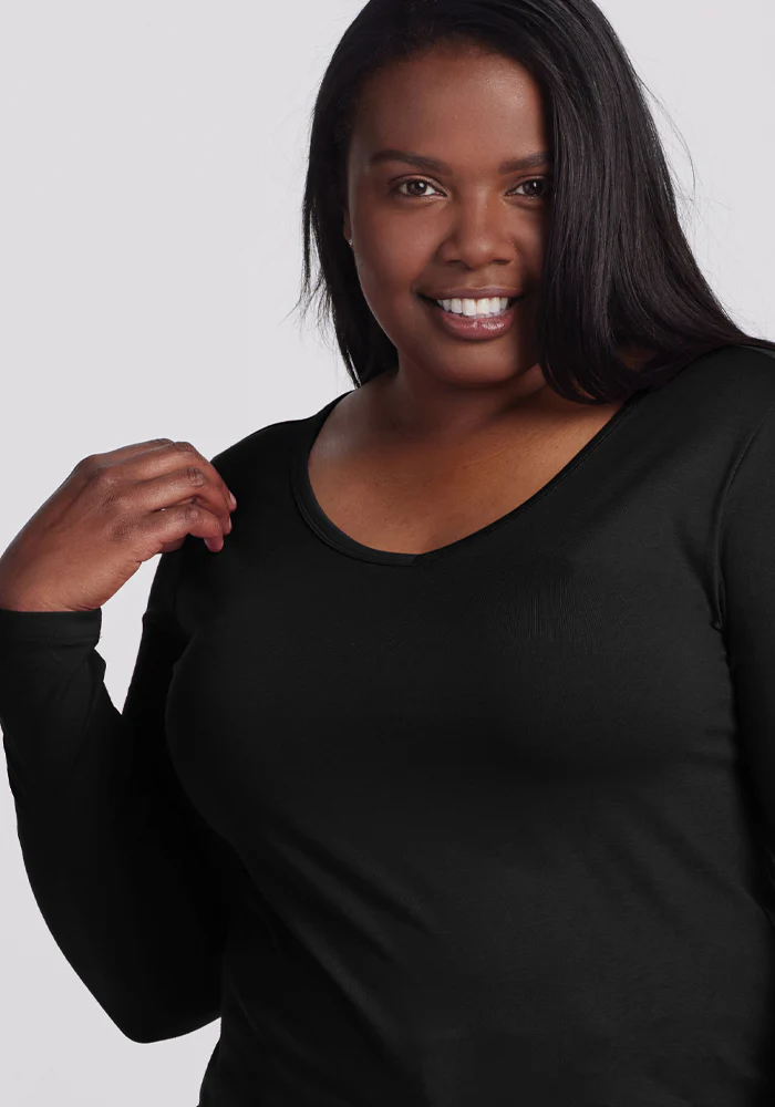 Layla V Neck Top - Black - Image 12