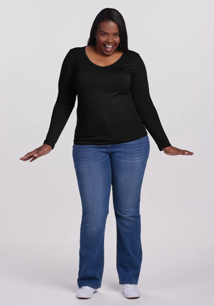 Layla V Neck Top - Black - Image 13