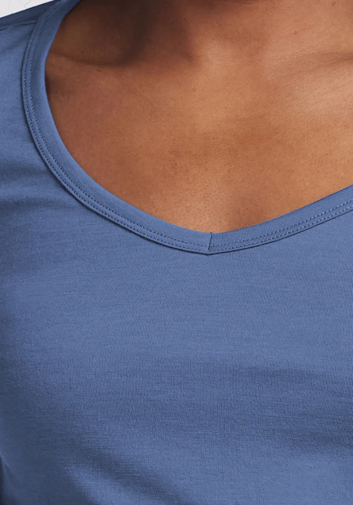 Layla V Neck Top - Skyline - Image 3