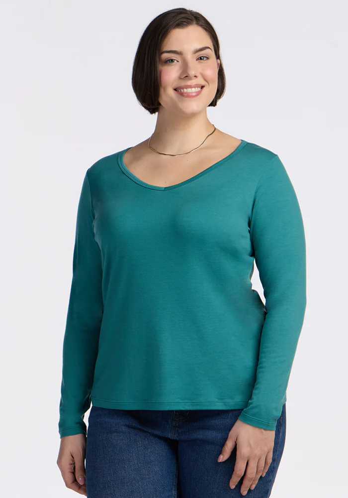 Layla V Neck Top - Surfside - Image 2