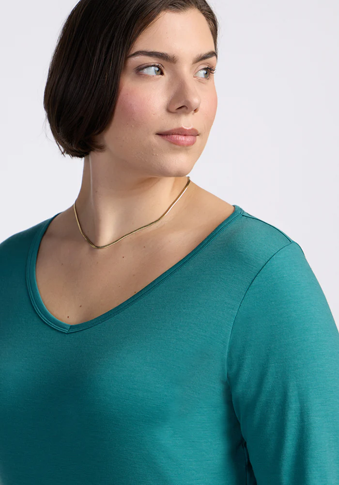 Layla V Neck Top - Surfside - Image 4