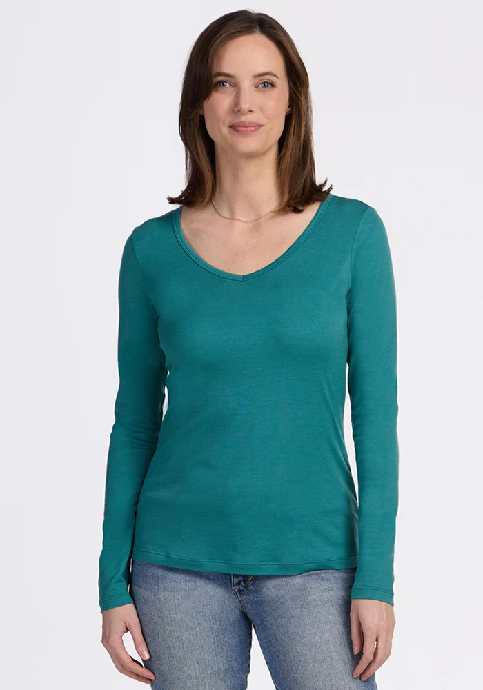 Layla V Neck Top - Surfside - Image 7