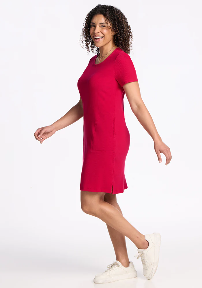 Harlowe Ribbed Dress - Poppy Spark - Image 2