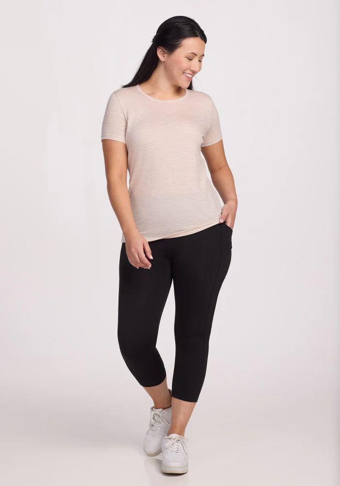 Liza Crew Neck Tee - Cream Heather - Image 7