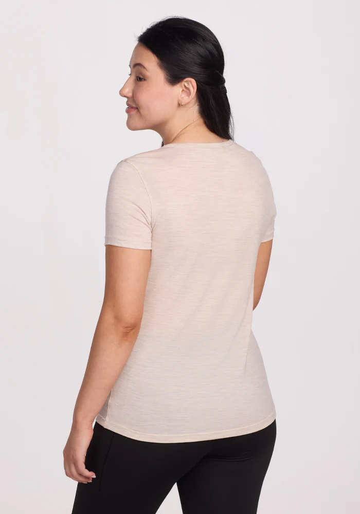 Liza Crew Neck Tee - Cream Heather - Image 8