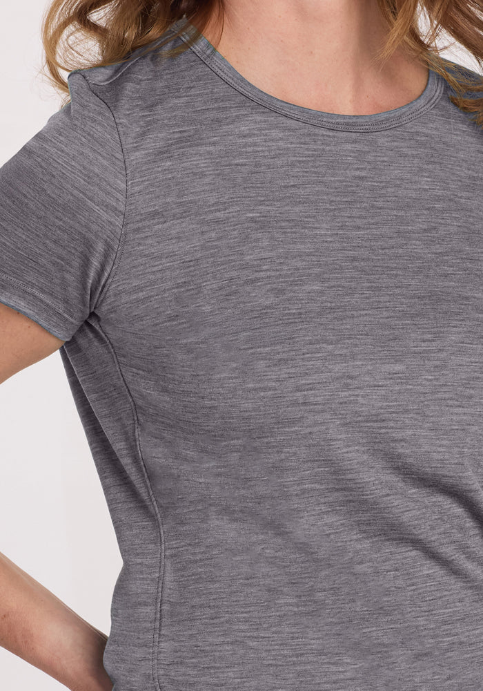 Liza Crew Neck Tee - Graphite Heather - Image 8